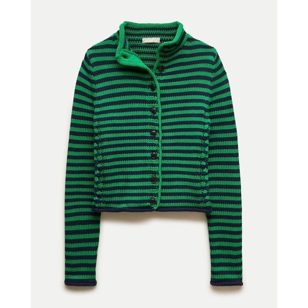 Rollneck™ reversible cardigan in stripe J.Crew US
