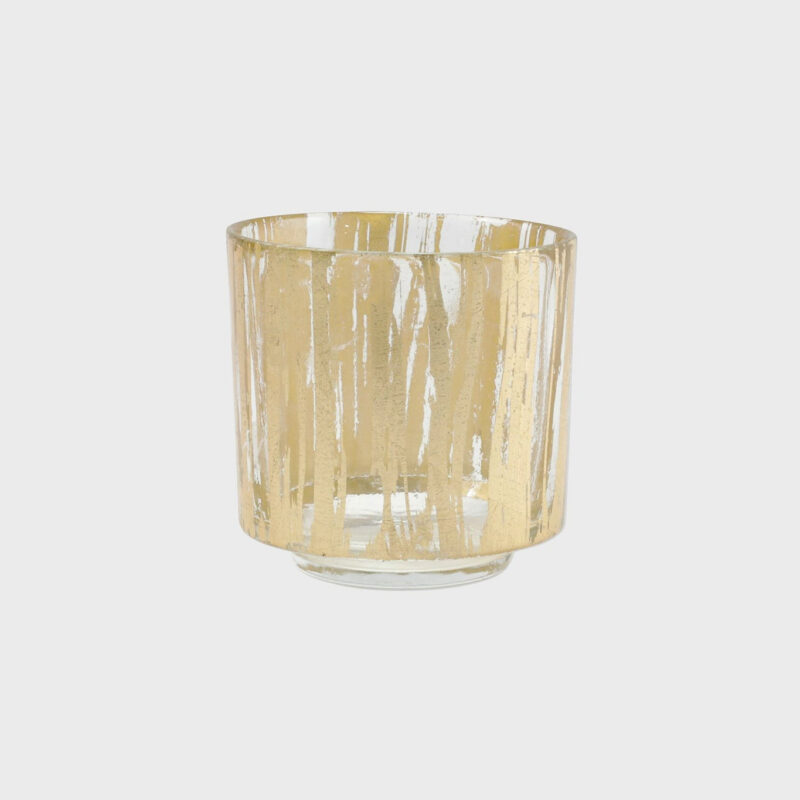 Rufolo Glass Gold Brushstroke Votive Vietri