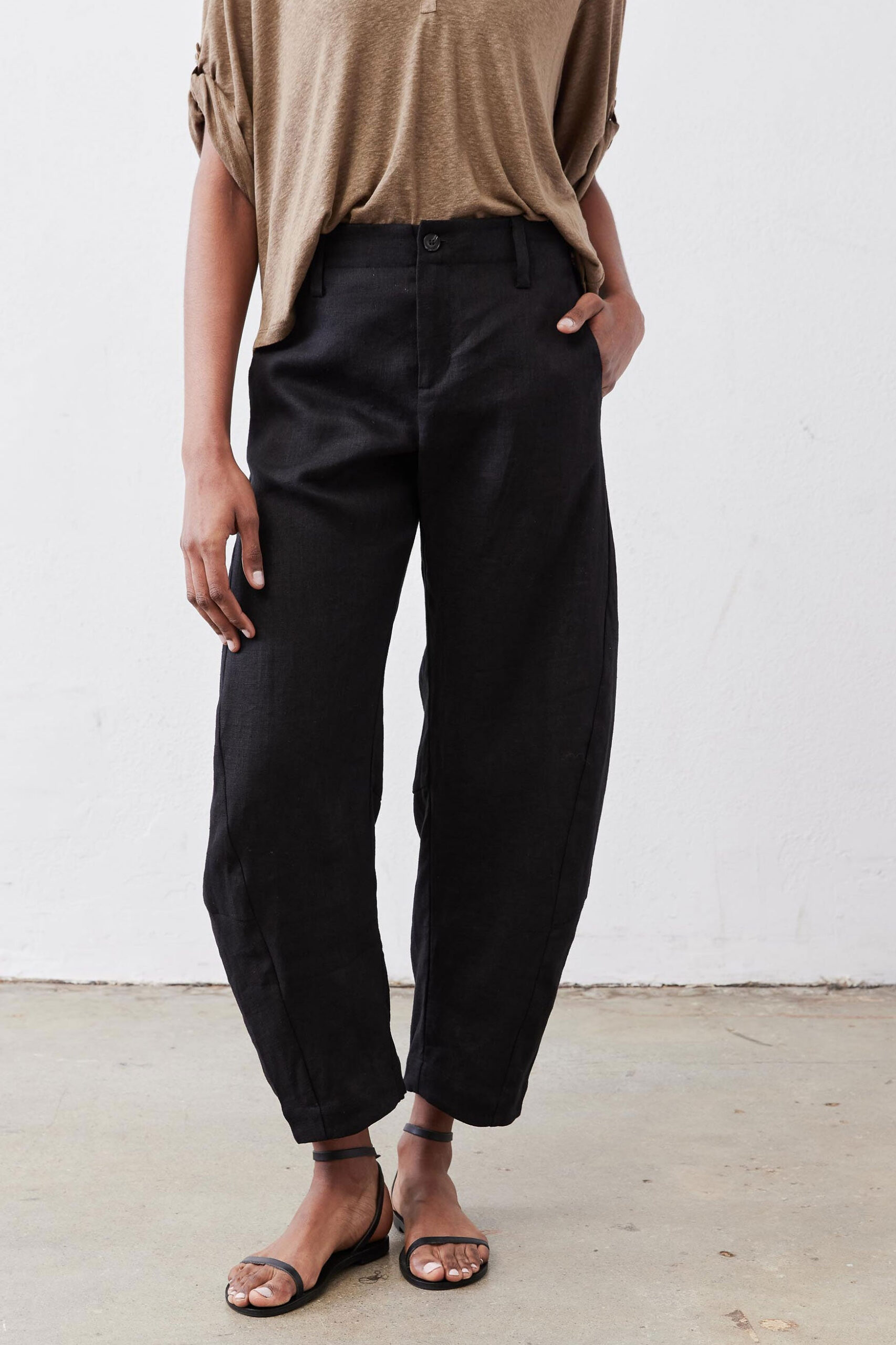 RUTI | The Uptown Loose Linen Pants - Black