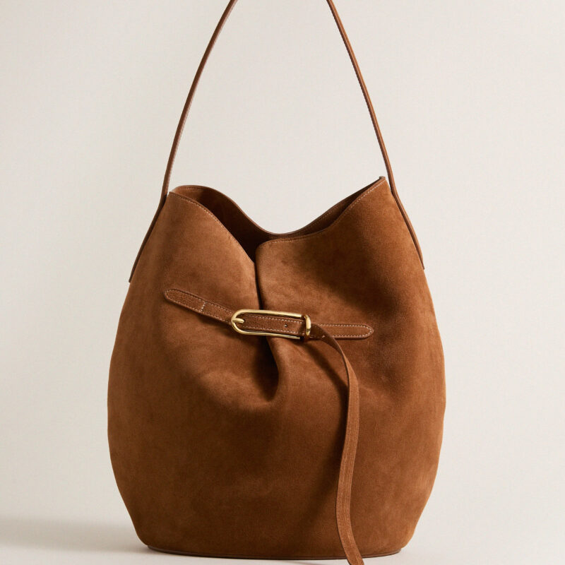 Saddle Brown Large Belted Buckle Bag Liffner