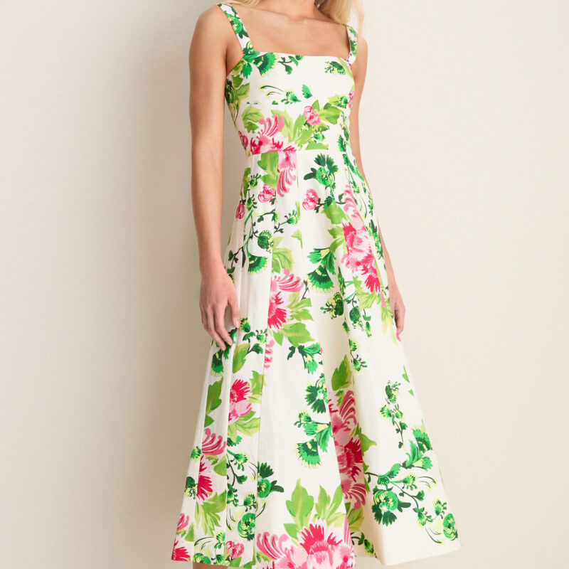 Saffier Bouquet Sabrina Midi Dress Saloni