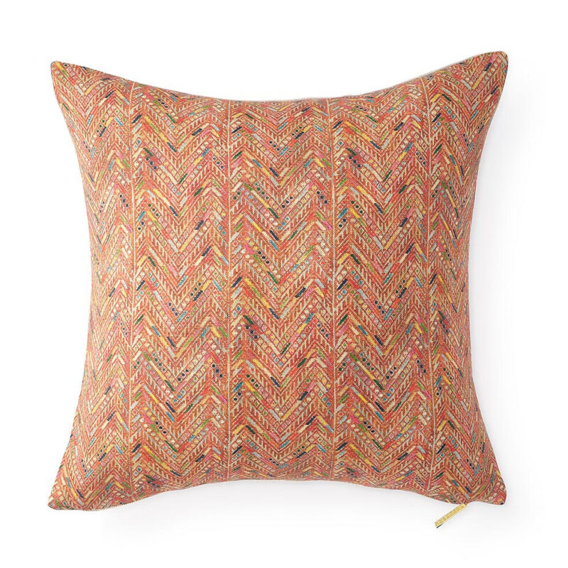 Salmon Herringbone Huipil Pillow St. Frank