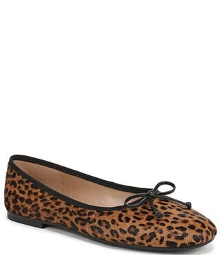 Sam Edelman Alie Leopard Print Calf Hair Bow Detail Ballet Flats - 5