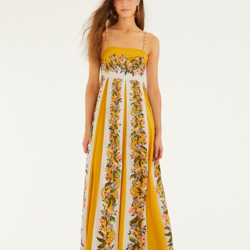 Sand Hilo Stripes Maxi Dress | FARM Rio