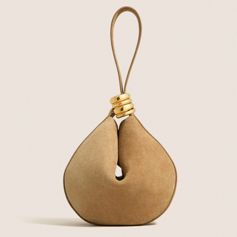Sand Suede Zambia Stacked Ring Bag AMANU