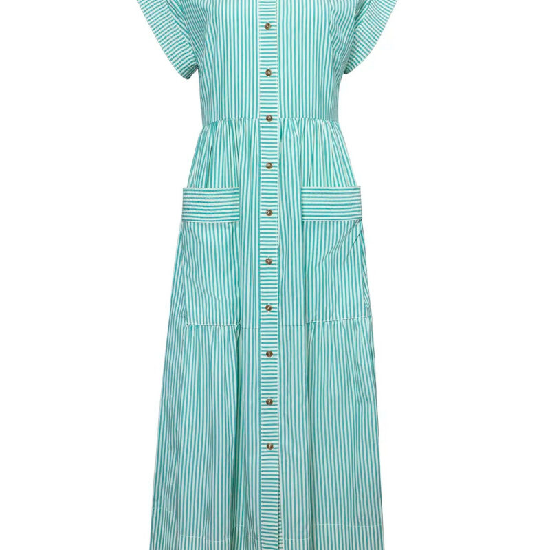 Sarah Dress in Saltwater Hunter bell