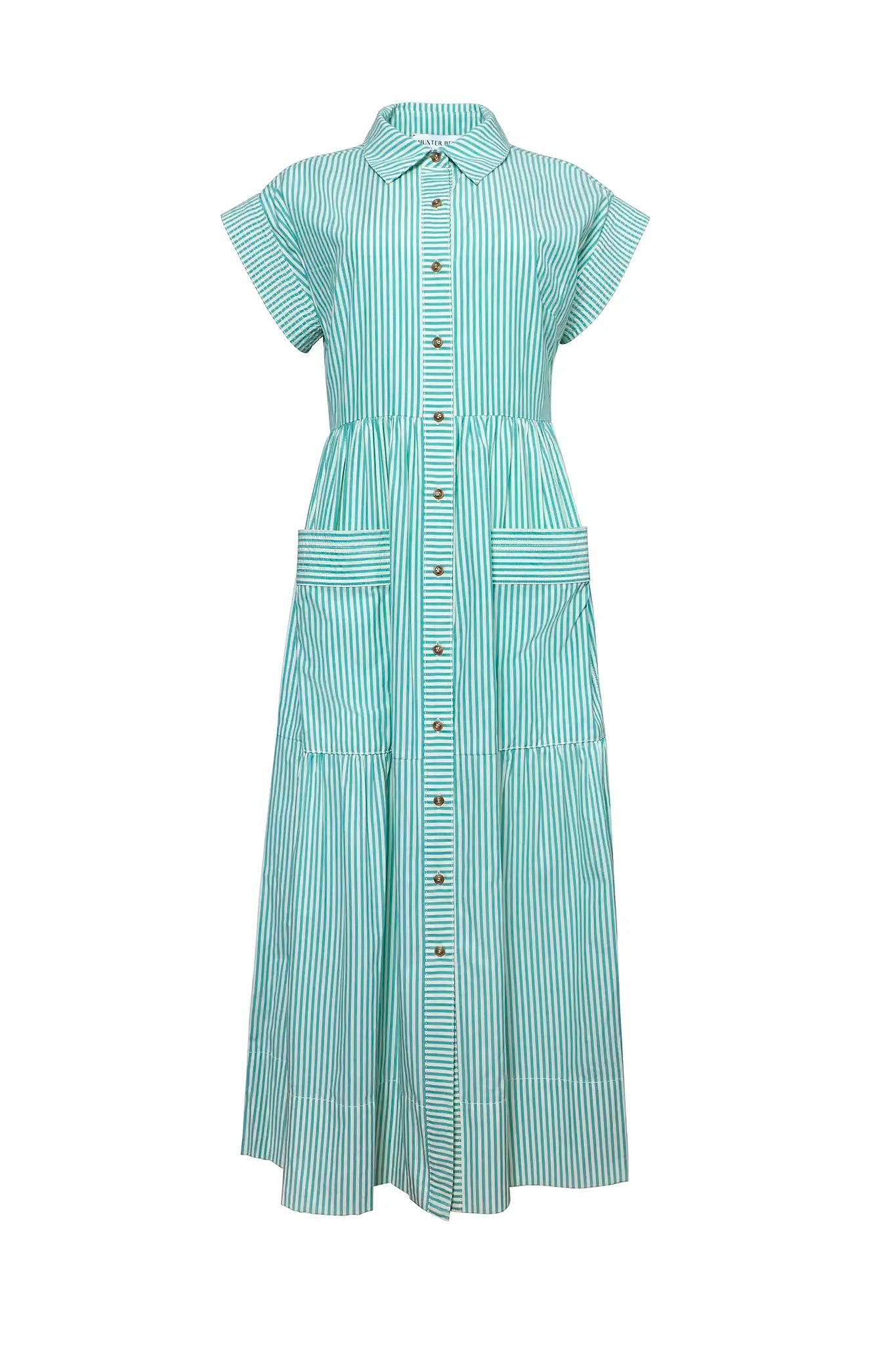 Sarah Dress in Saltwater Hunter bell