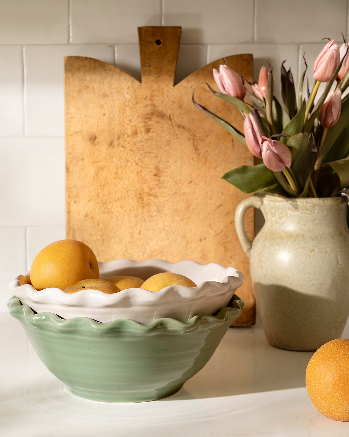 Scalloped Stoneware Bowls (Set of 3) McGee & Co