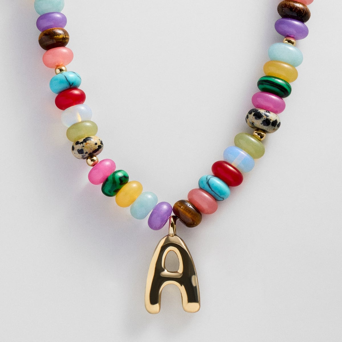 Semi-Precious Bubble Initial Necklace - Multi BaubleBar
