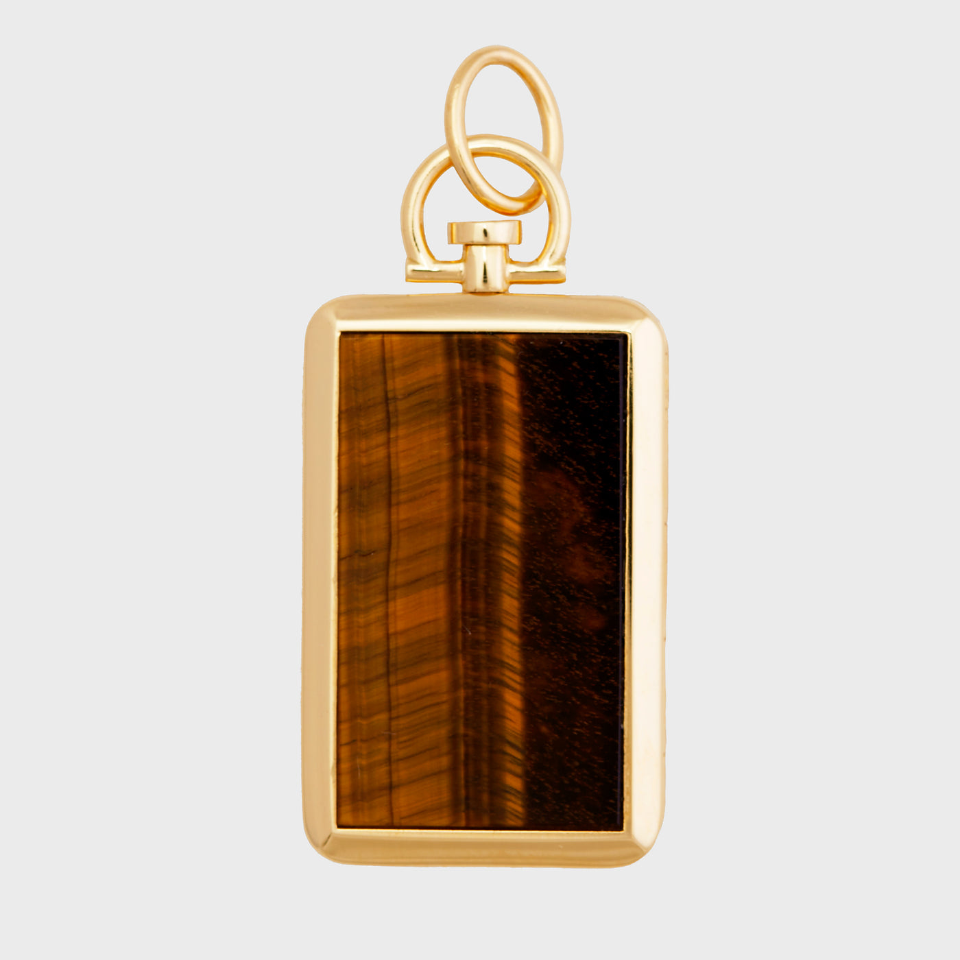 SHERMAN FIELD | Reversible Rectangle Tiger Eye Photo Locket