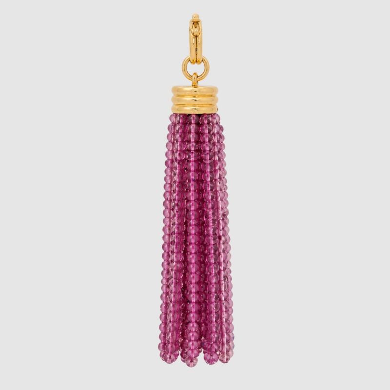 SHERMAN FIELD - Triple Tassel Pink Sapphire Pendant, 18K Yellow Gold