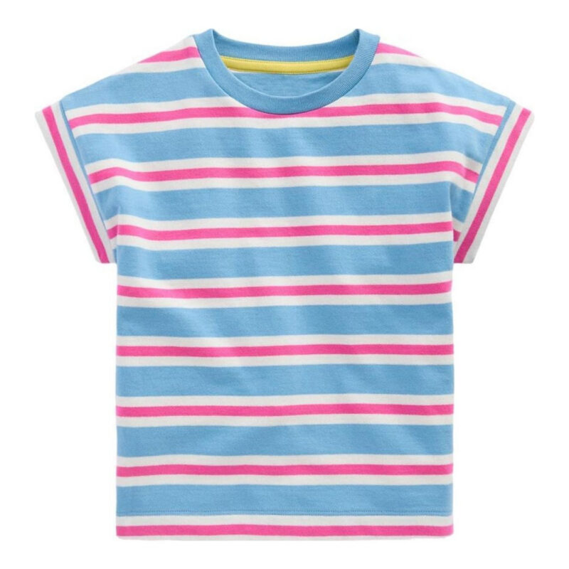Short Sleeve Sweat Top-Blue Stripe Boden US