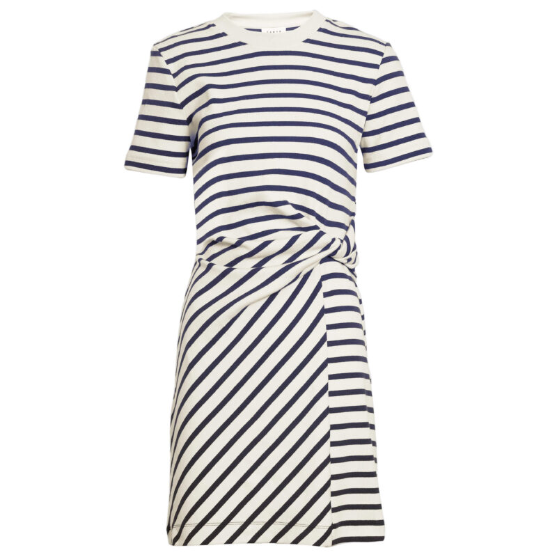 Short Striped Cody Dress in Cream/Classic Navy Multi