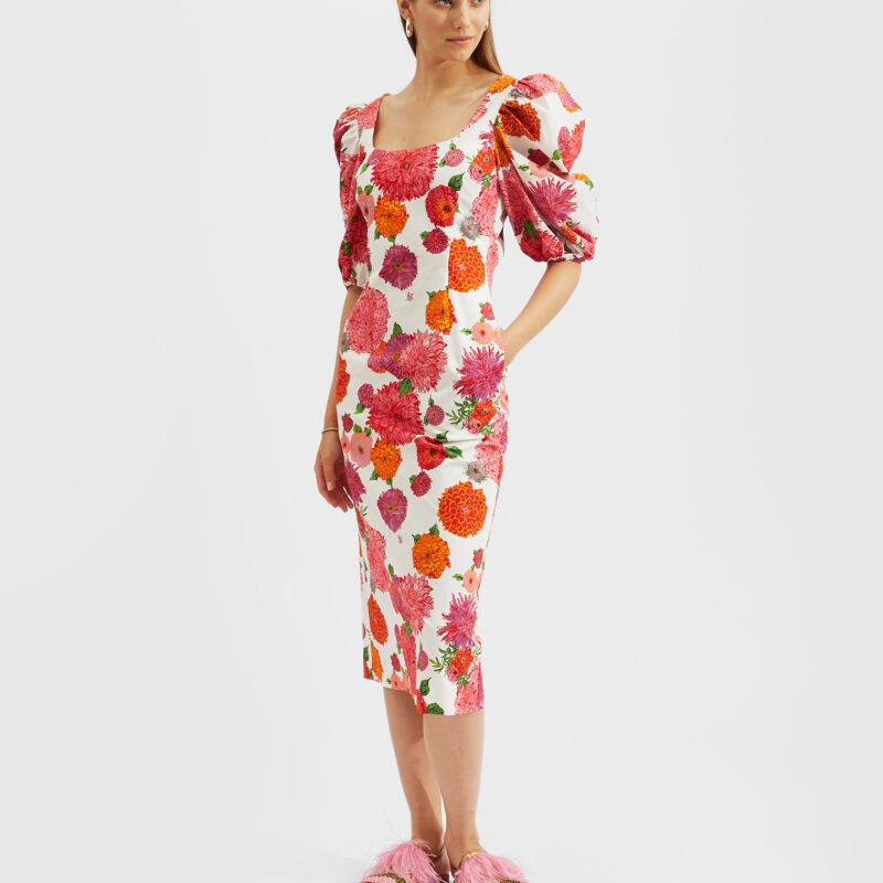 Sizzler Dress gin White In Heavy Cotton Stretch La DoubleJ