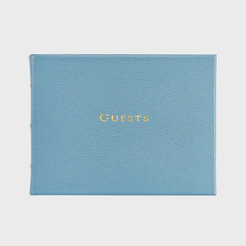 Slate Blue Pebble Grain Guest Book Graphic Image