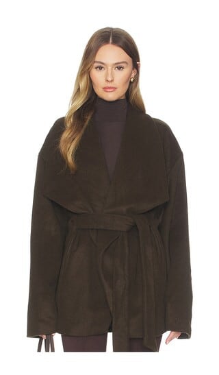 SNDYS Tiarne Wool Jacket in Chocolate. - size XL