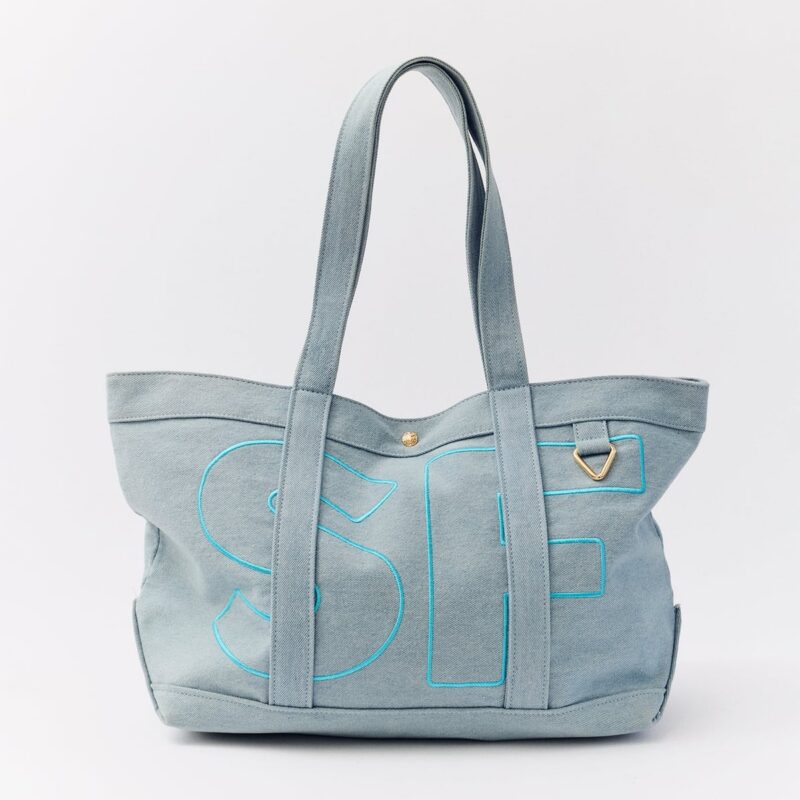 Solid Custom Alpha Tote - Blue Denim BaubleBar