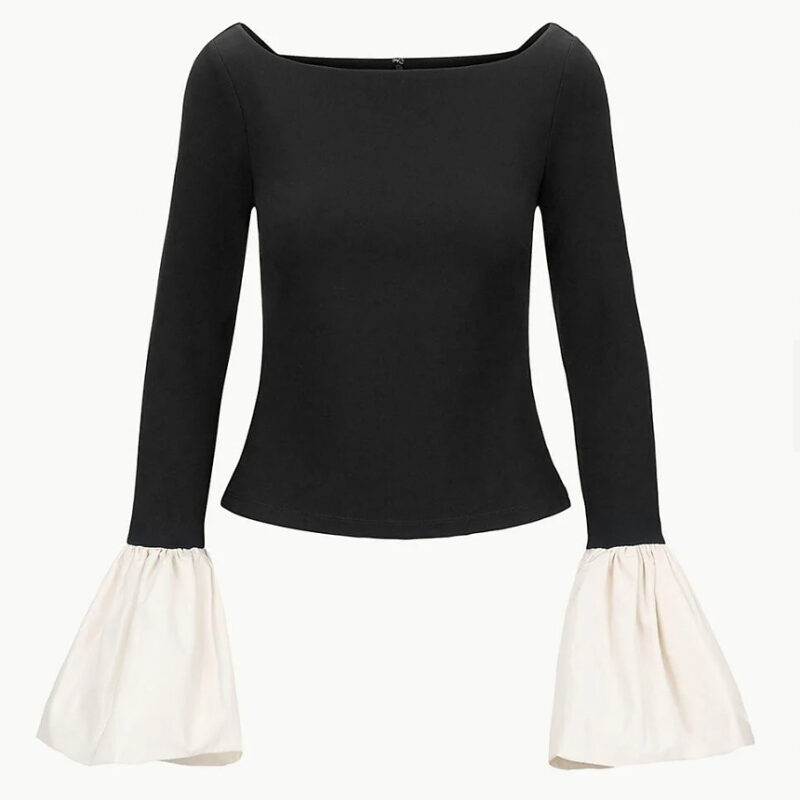 STAUD | Paige Top - Black Ivory STAUD