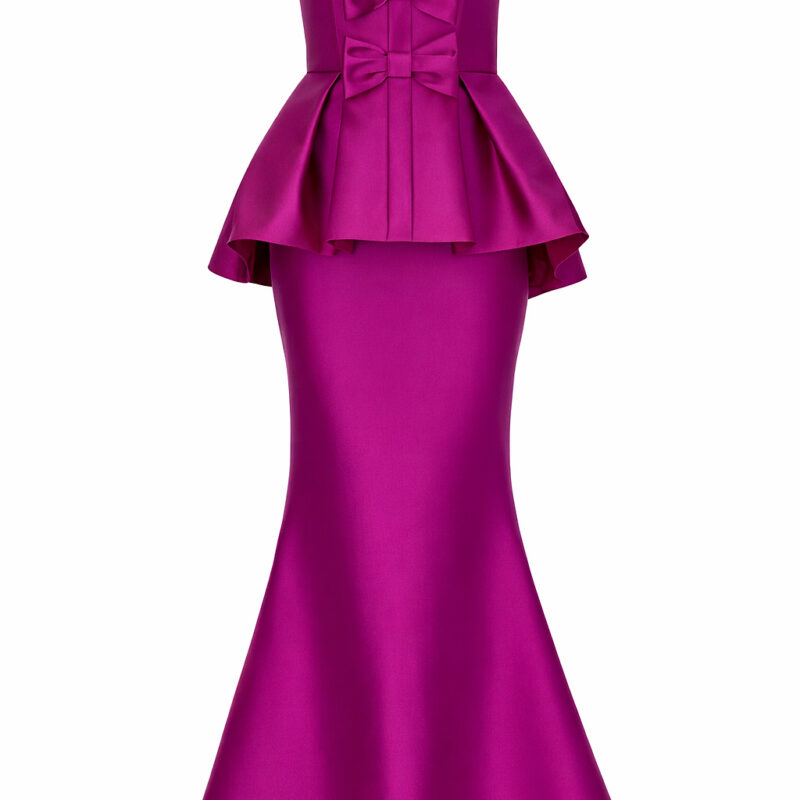 Stella Silk and Wool Peplum Mermaid Gown Alexia Maria Collection