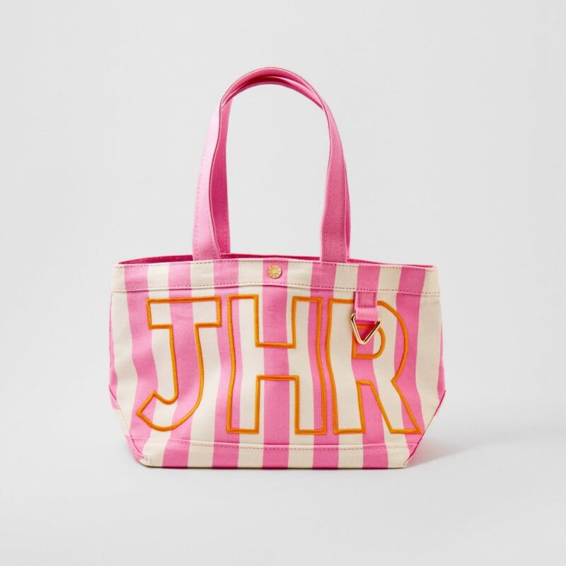 Striped Custom Alpha Tote - Custom Flamingo BaubleBar