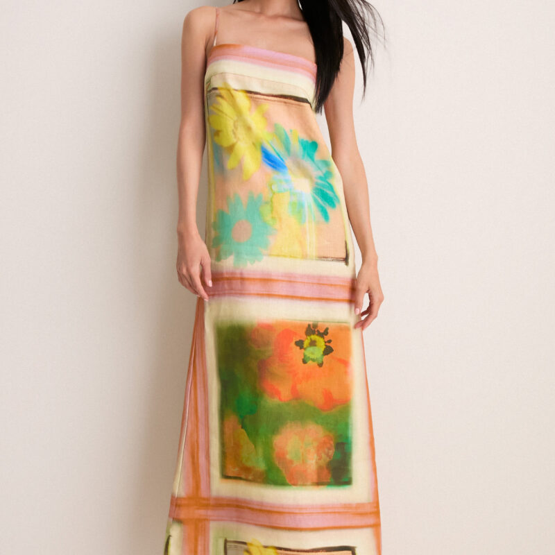 Superbloom Scarf Laura Linen Dress STAUD