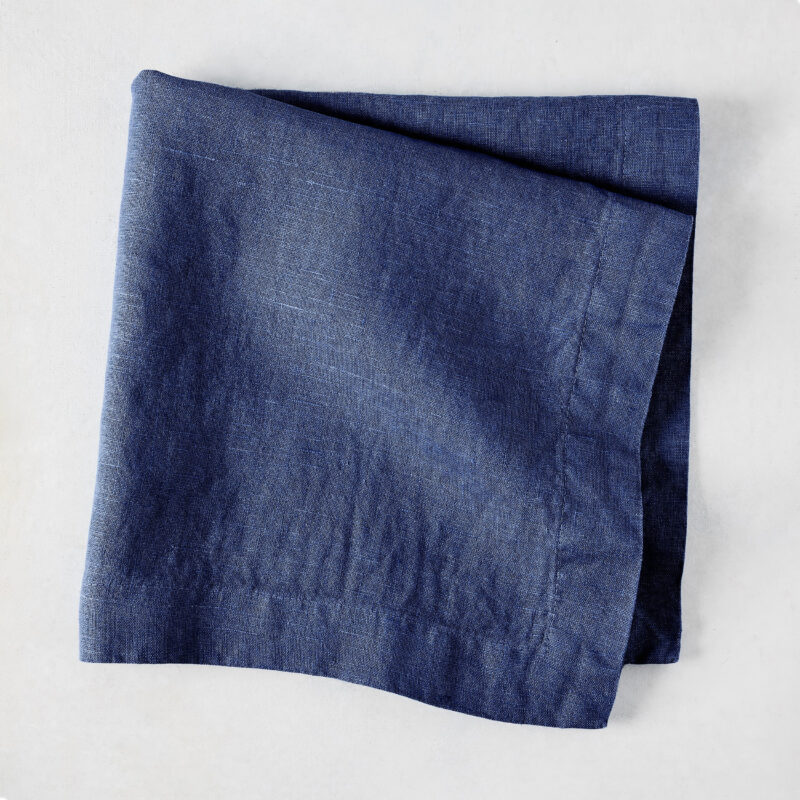 Surf Blue HG Signature Hand-dyed Linen Napkin Cut Loose
