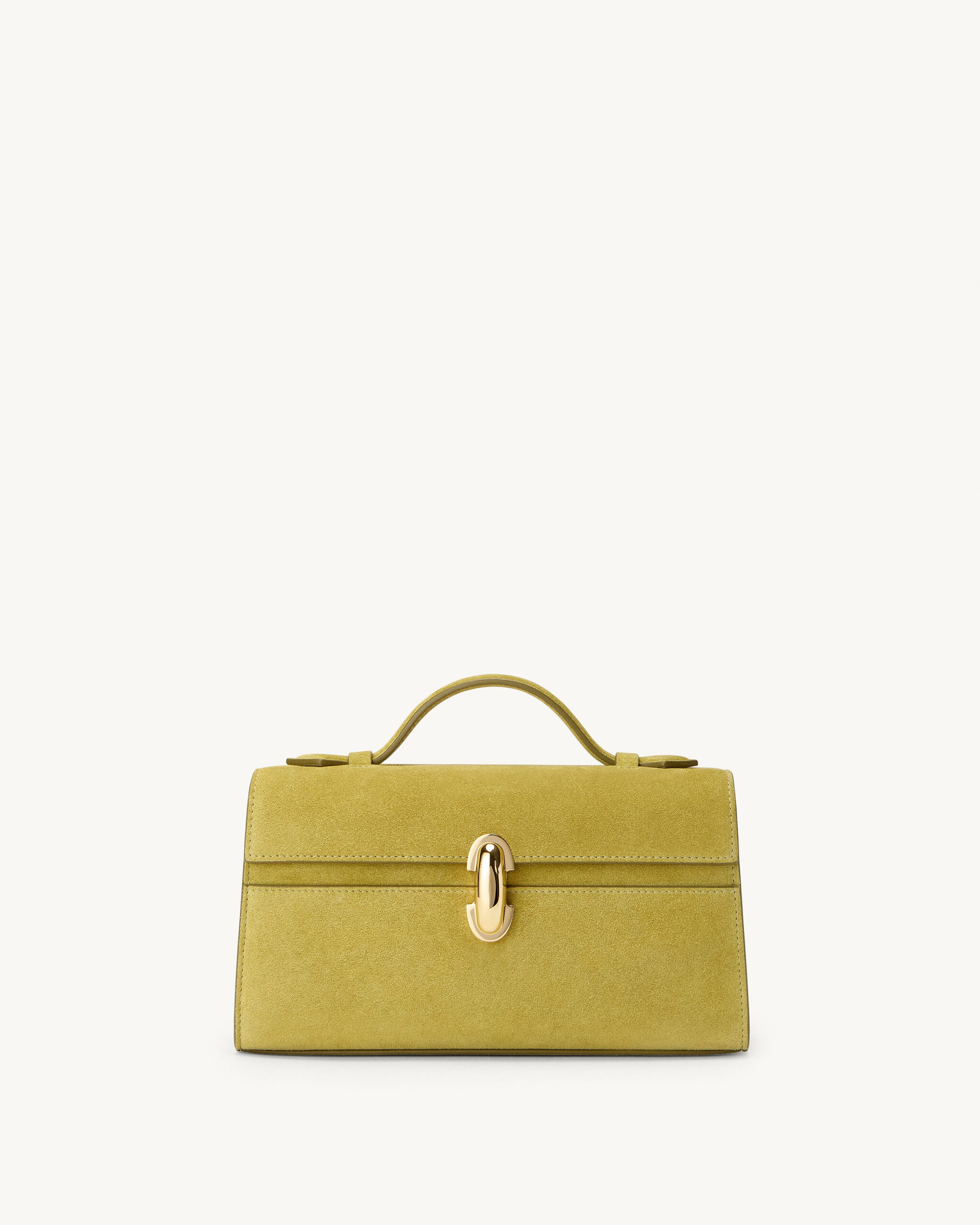 Symmetry Pochette In Suede Chartreuse 1 Savette