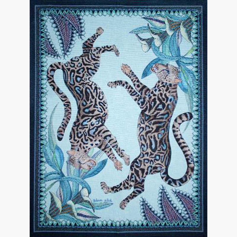 Tanzanite Cheetah Kings Tea Towel Ardmore Design