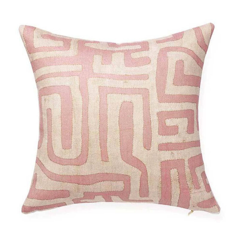 Terracotta Classic Kuba Cloth Pillow St. Frank