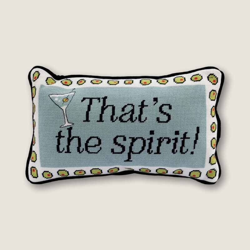 That's the Spirit Needlepoint Pillow Furbish Studio