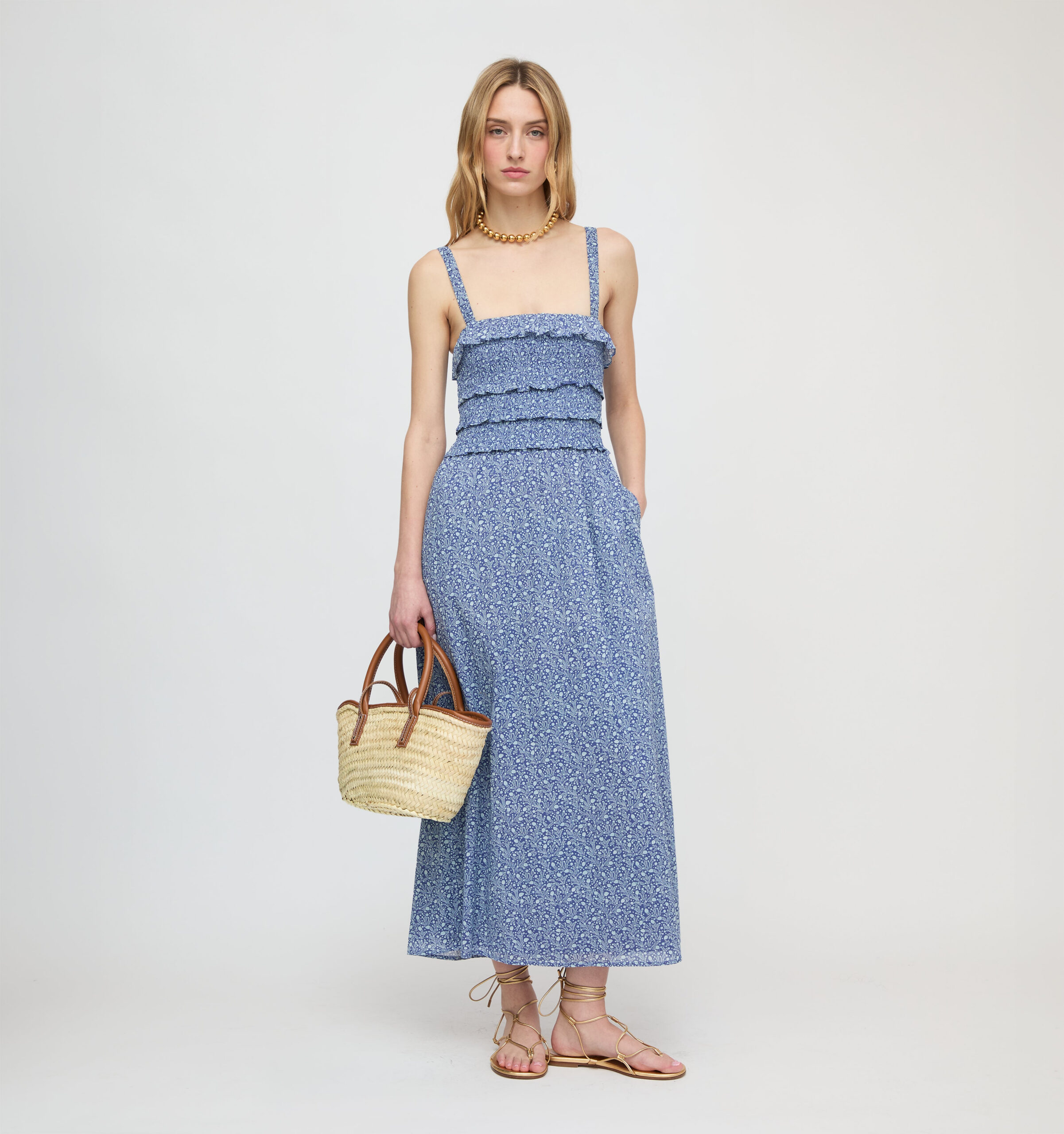 The Analiese Nap Dress - Cornflower Ditsy Thistle Hill House