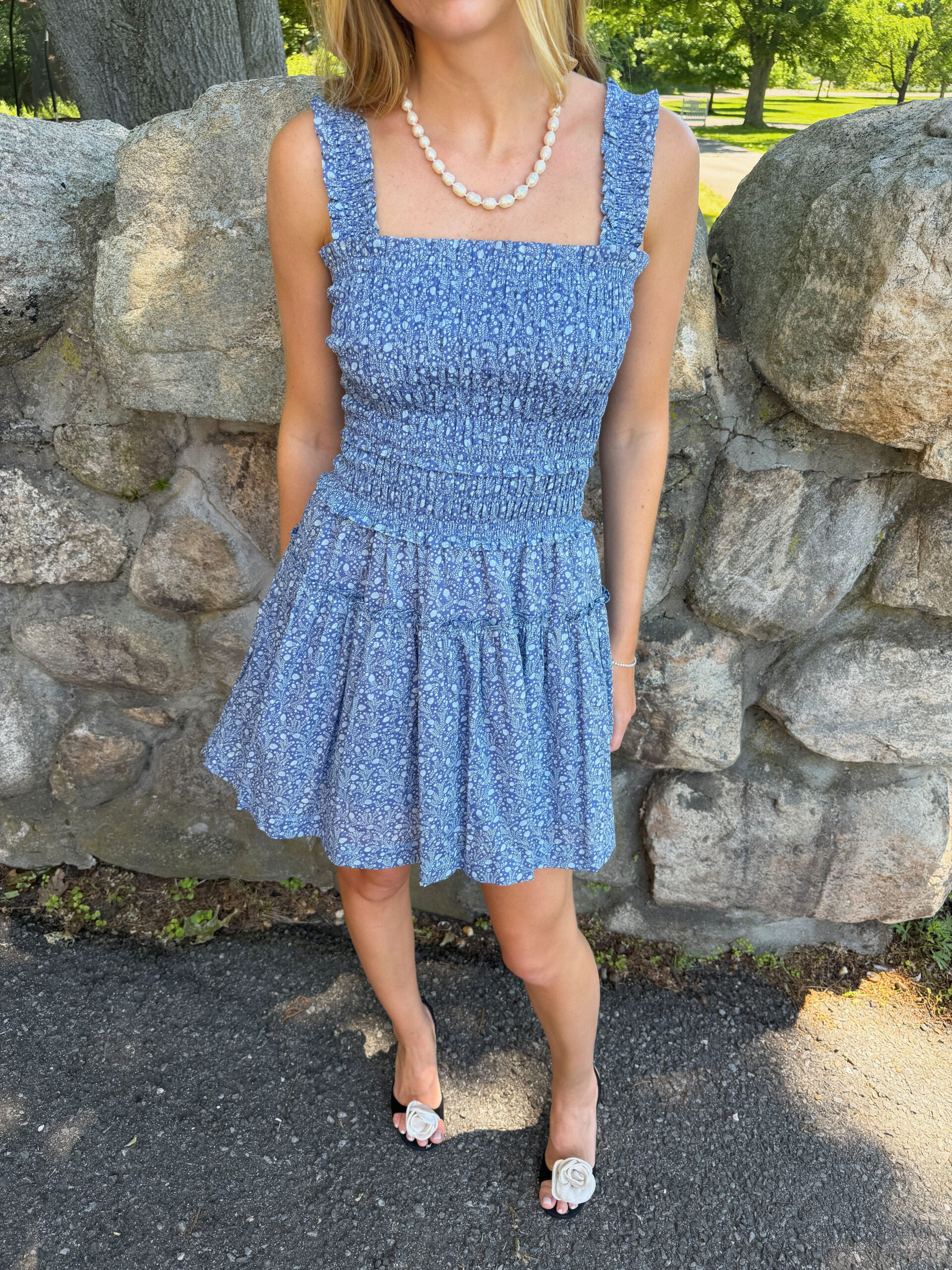 The Azalea Mini Nap Dress - Cornflower Ditsy Thistle Hill House