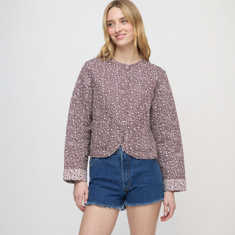 The Cropped Rowan Jacket - Chocolate Ditsy Thistle Hill House