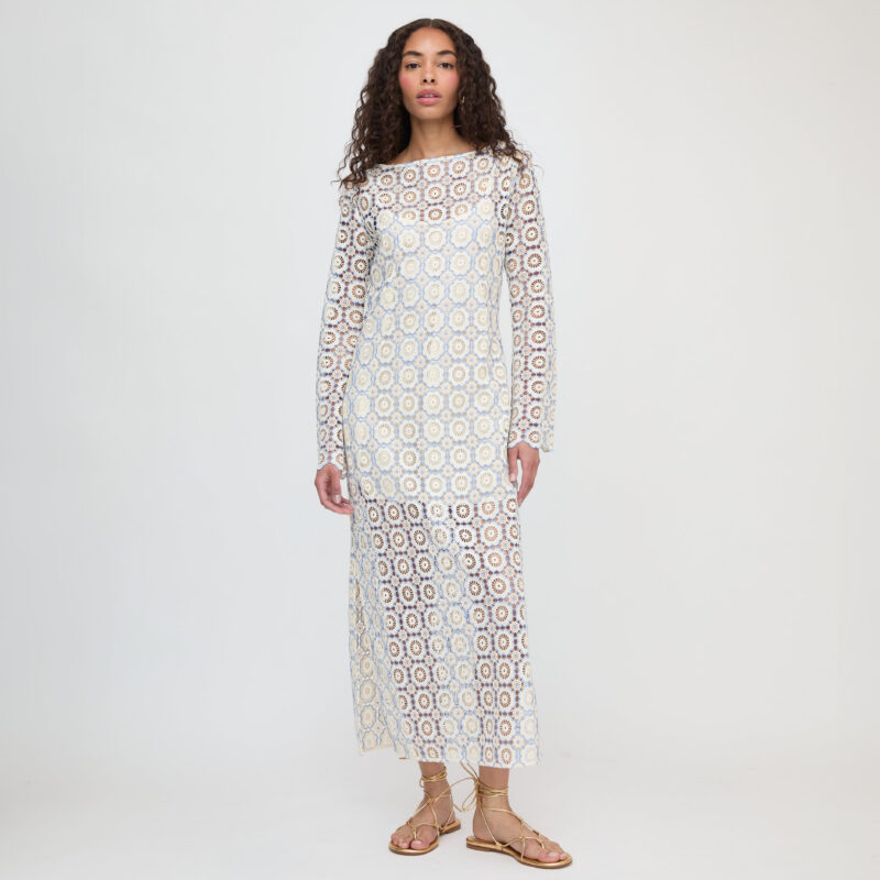 The Eliza Dress - Blue Dahlia Lace Hill House