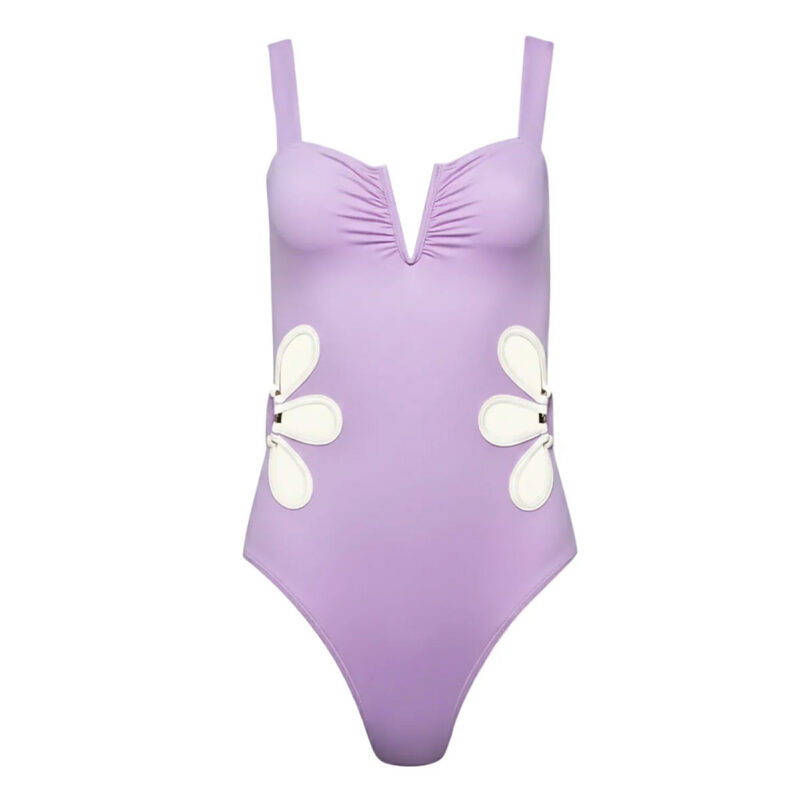 The Flora One-Piece In Lilac & White Follow Suit