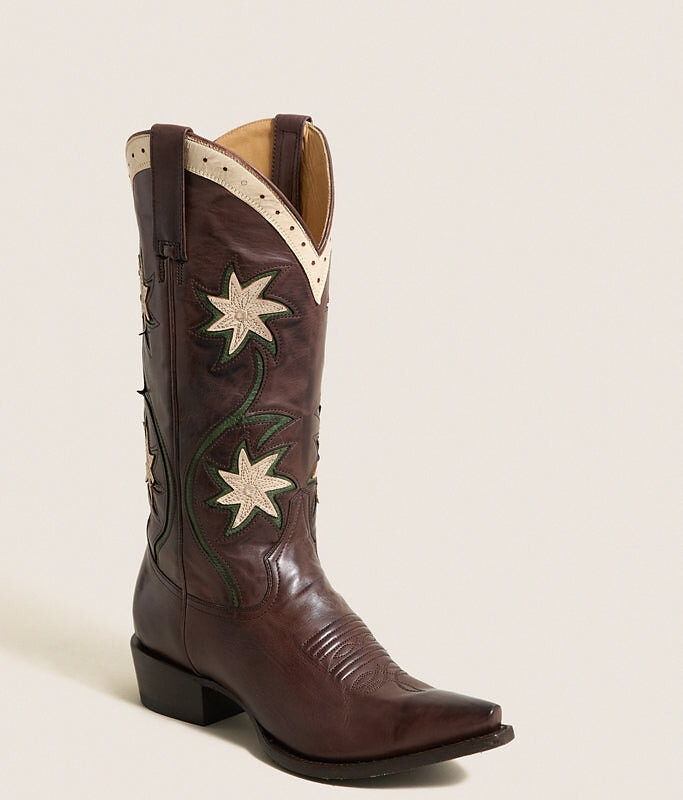 THE GREAT. x Stetson Brown Floral Cowboy Boot