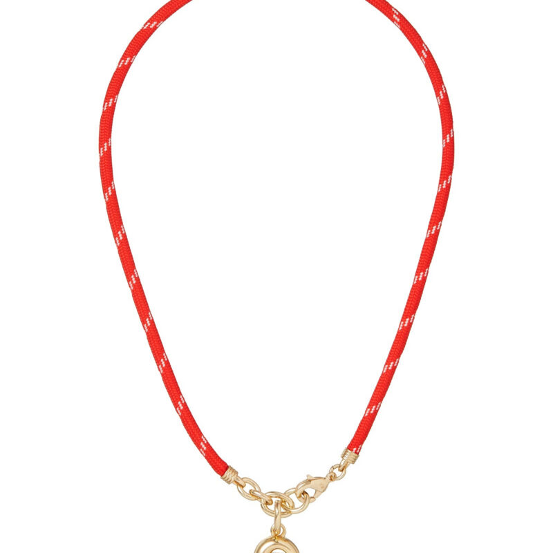 The Happy Cord Charm Necklace in Red Roxanne Assoulin