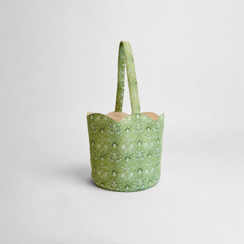 The Hill House x Casa Bombón Sag Tote - Apple Green Jaipur Block