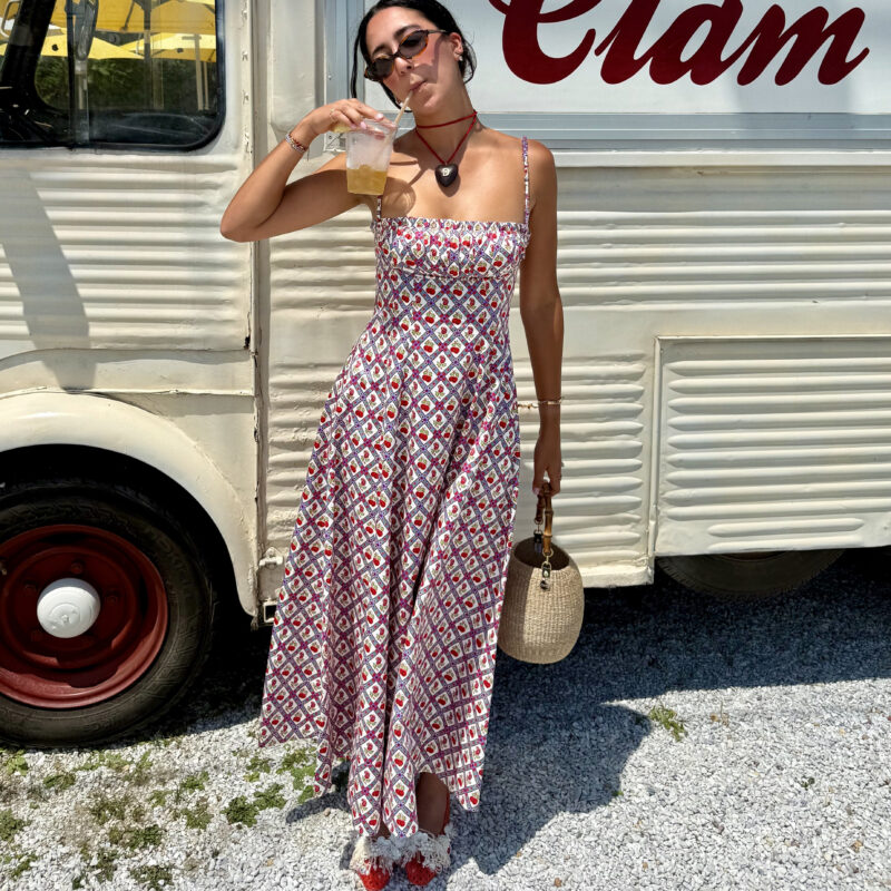The Maisie Dress - Diamond Cherries Cherry Red Hill House