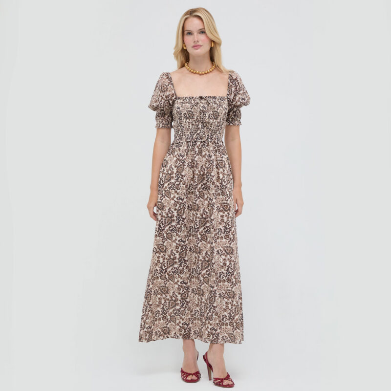 The Malene Nap Dress - Chedworth Paisley Brown Hill House