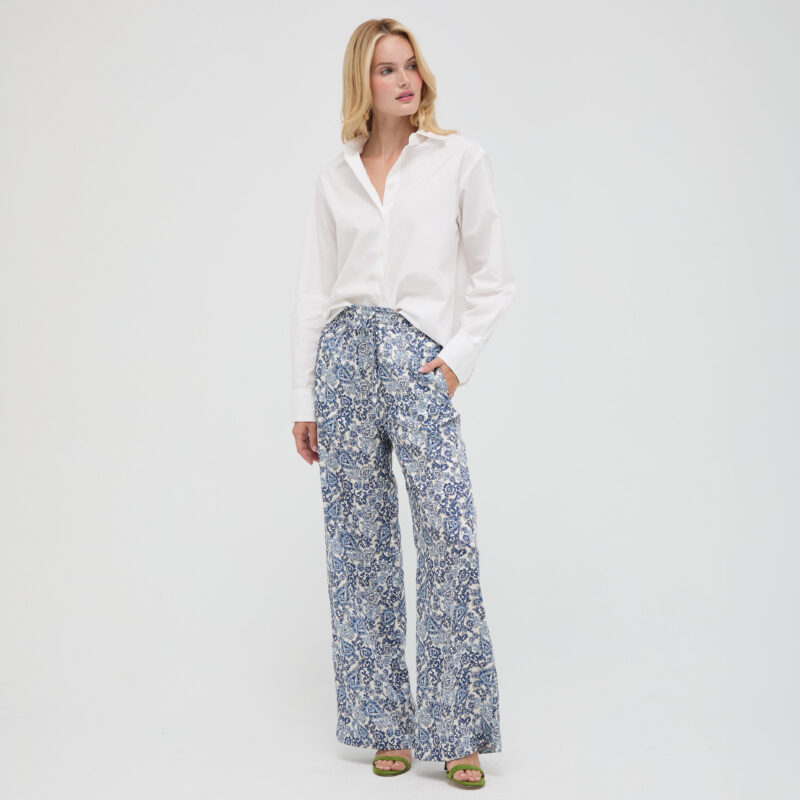The Maxime Pant - Chedworth Paisley Blue Hill House