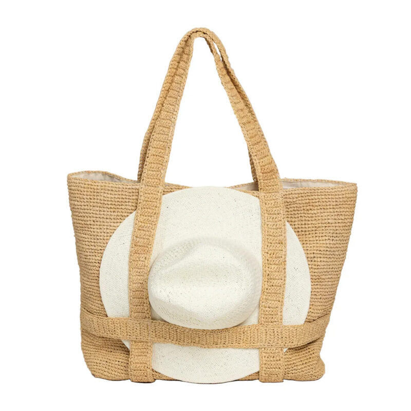 The Original Straw Traveler Bag in Natural Hat Attack