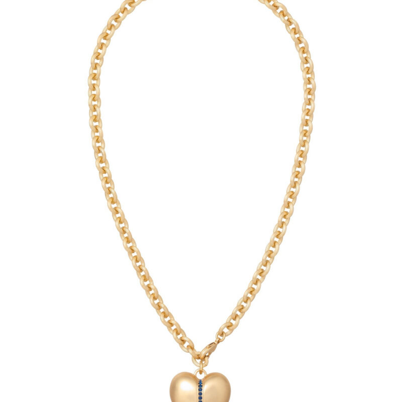 The Sapphire Stripe Puffy Heart Pendant Roxanne Assoulin