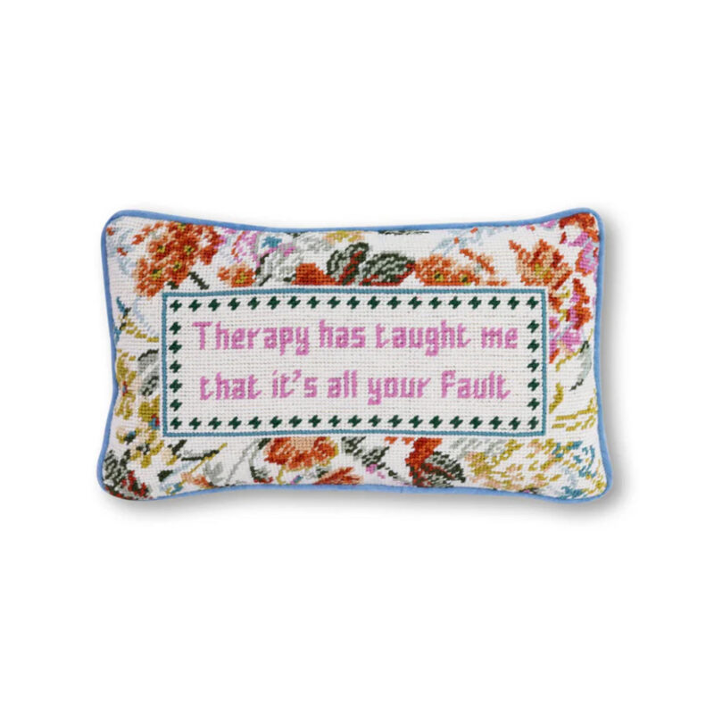 Therapy Needlepoint Pillow Furbish Studio