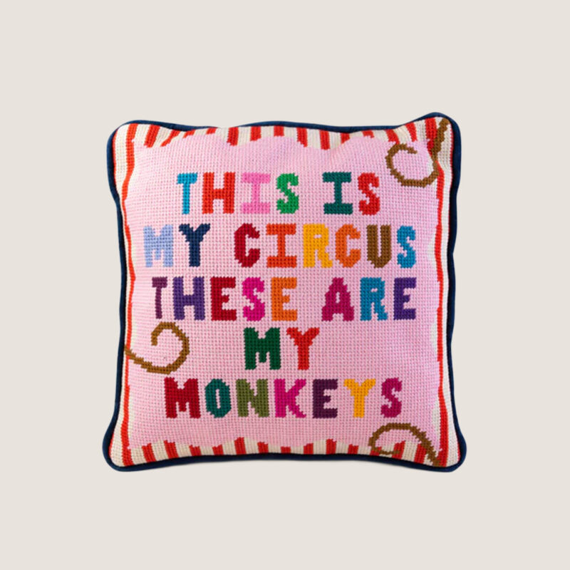 This is My Circus Needlepoint Pillow Furbish Studio