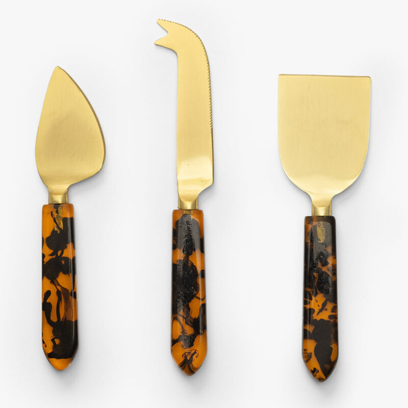 Tortoise Cheese Knives in Gift Box (Set of 3) McGee & Co