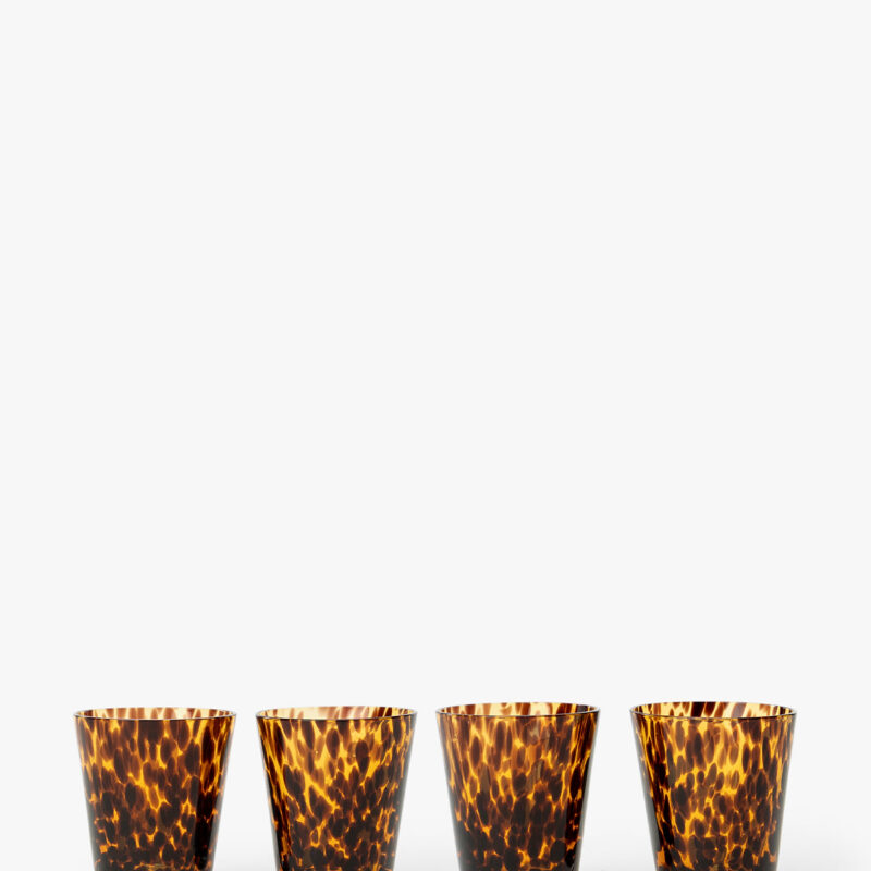 Tortoise Double Old Fashion Glasses (Set of 4) McGee & Co