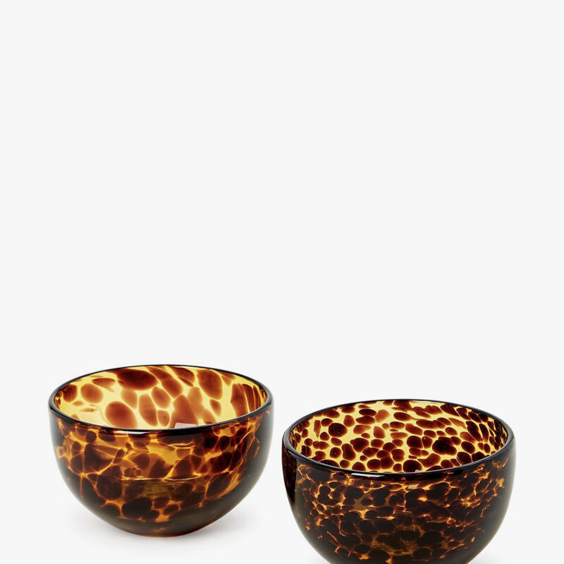 Tortoise Glass Bowls (Set of 2) McGee & Co