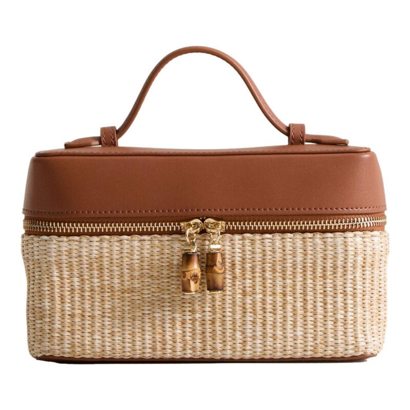 TUCKERNUCK ACCESSORIES - Cognac And Raffia Box Bag