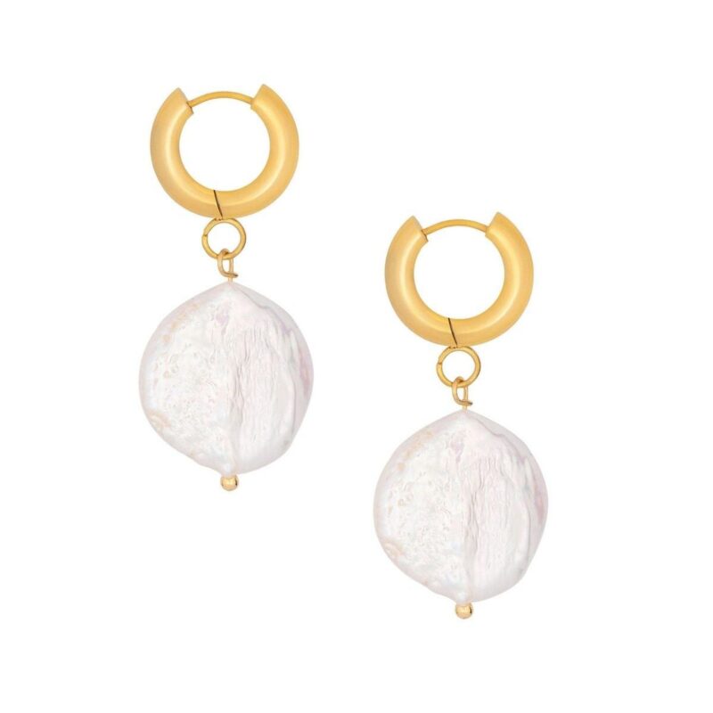 Tulum Pearl Hoop Earrings Bohomoon UK